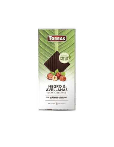 CHOCOLATE NEGRO AVELLANA CON STEVIA...