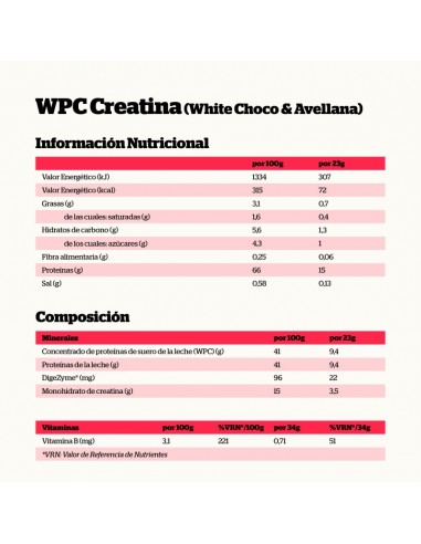 WHEY PROTEIN CREATINE WHITE CHOCO...