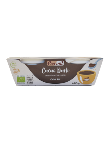 POSTRE CACAO DARK BIO 2x125GR ECOMIL