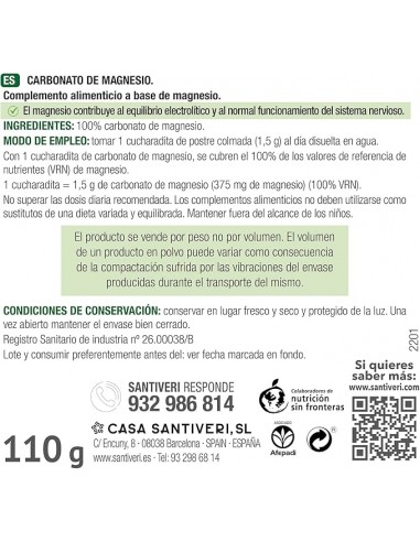 CARBONATO MAGNESIO   SANTIVERI