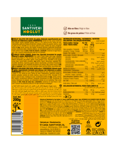 NOGLUT GALLETAS DIGESTIVE CACAO