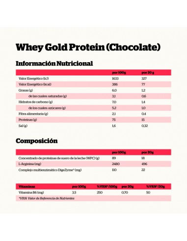 WHEY GOLD PROTEIN B 500GR CHOCOLATE...