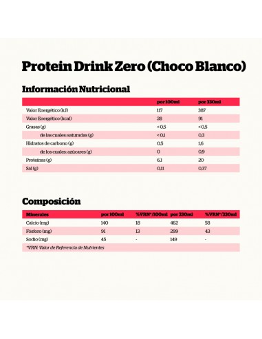 BATIDO PROTEIN ZERO CHOCO BLANCO 20G...