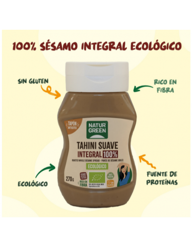 TAHINI SUAVE INTEGRAL 270GR NATURGREEN