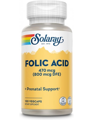 ACIDO FOLICO 100 CAP 800 MG SOLARAY
