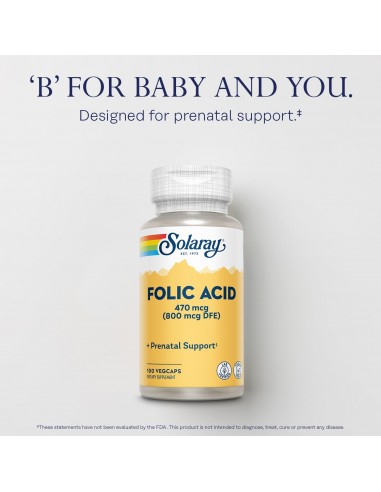 ACIDO FOLICO 100 CAP 800 MG SOLARAY