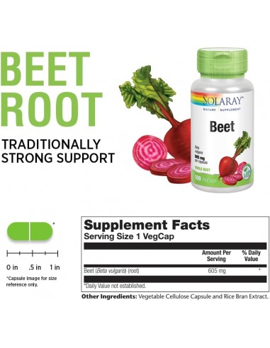 BEET ROOT REMOLACHA 100 VEGCAPS SOLARAY