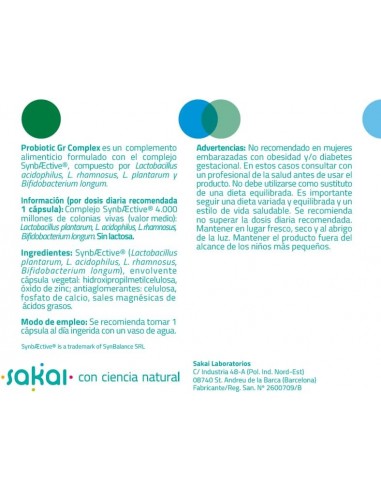 PROBIOTIC GR COMPLEX 30CAPSULAS SAKAI