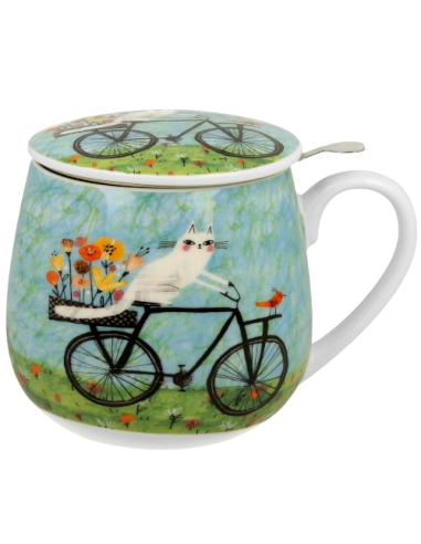 TAZA BICI PORCELANA 400ML FILTRO Y TAPA 