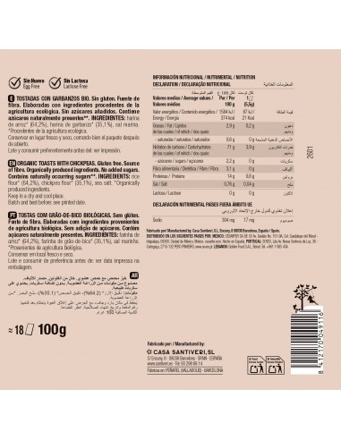 TOSTADAS GARBANZO BIO SANTIVERI